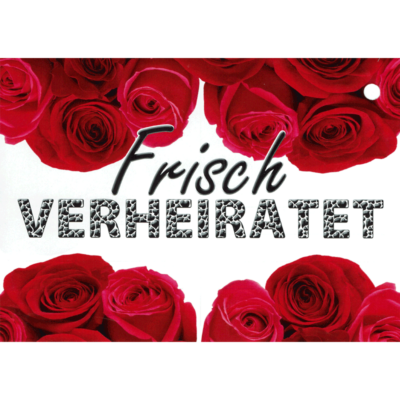 Ballonkarte Frisch verheiratet rote Rosen