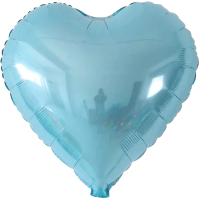 Folienballon Metallic Hellblau Herz