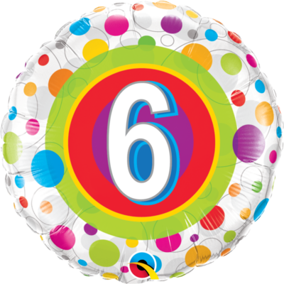Folienballon Geburtstag 6 bunte Punkte