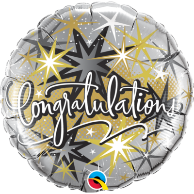 Ballon Folienballon Gratulation Silber Gold Sterne Heliumballons