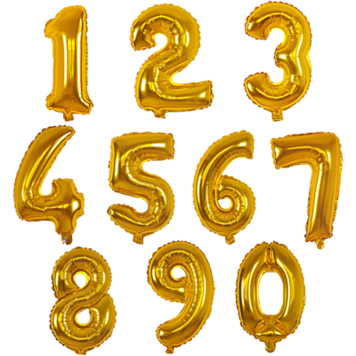 Folienballon Zahl Gold Geburtstag