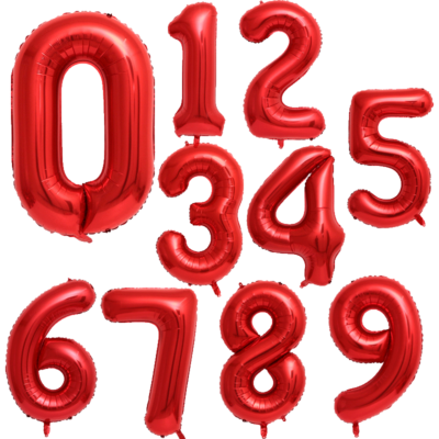 Folienballon Zahl 3 Rot Geburtstag