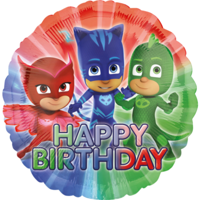 PJ Masks Folienballon Happy Birthday Eulette Catboy Gecko