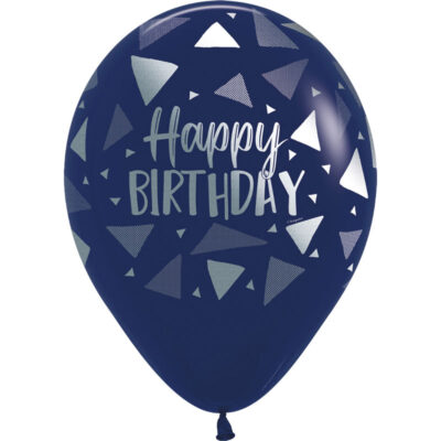 Happy Birthday Ballon Sempertex Navy Blau