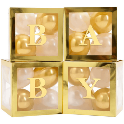 Ballonboxen Babyparty Gold 30 cm